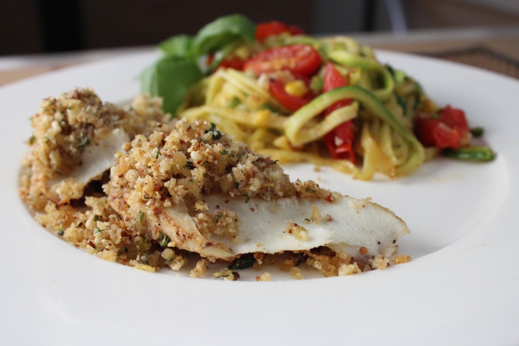 Trout with Lemon Basil Herb Crust My Delicious Blog