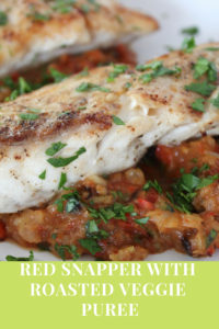 red snapper with roasted veggie puree