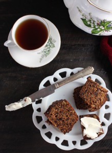 date nut bread cream cheese and tea