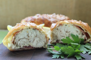 Fish wrapped in pastry