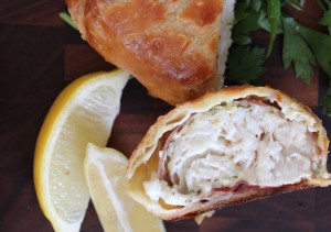 fish wellington with lemon and herbs