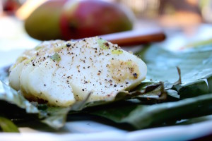 cod in banana leaves