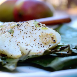 cod in banana leaves