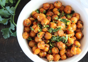 crispy spicy sweet chickpeas