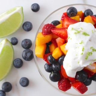 fruit salad with coconut cream