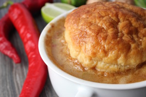 seafood pot pie display