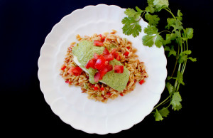 green almond sauce with fish