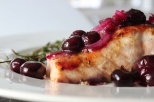 salmon and blueberries