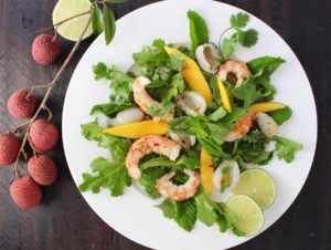 lychee mango shrimp salad