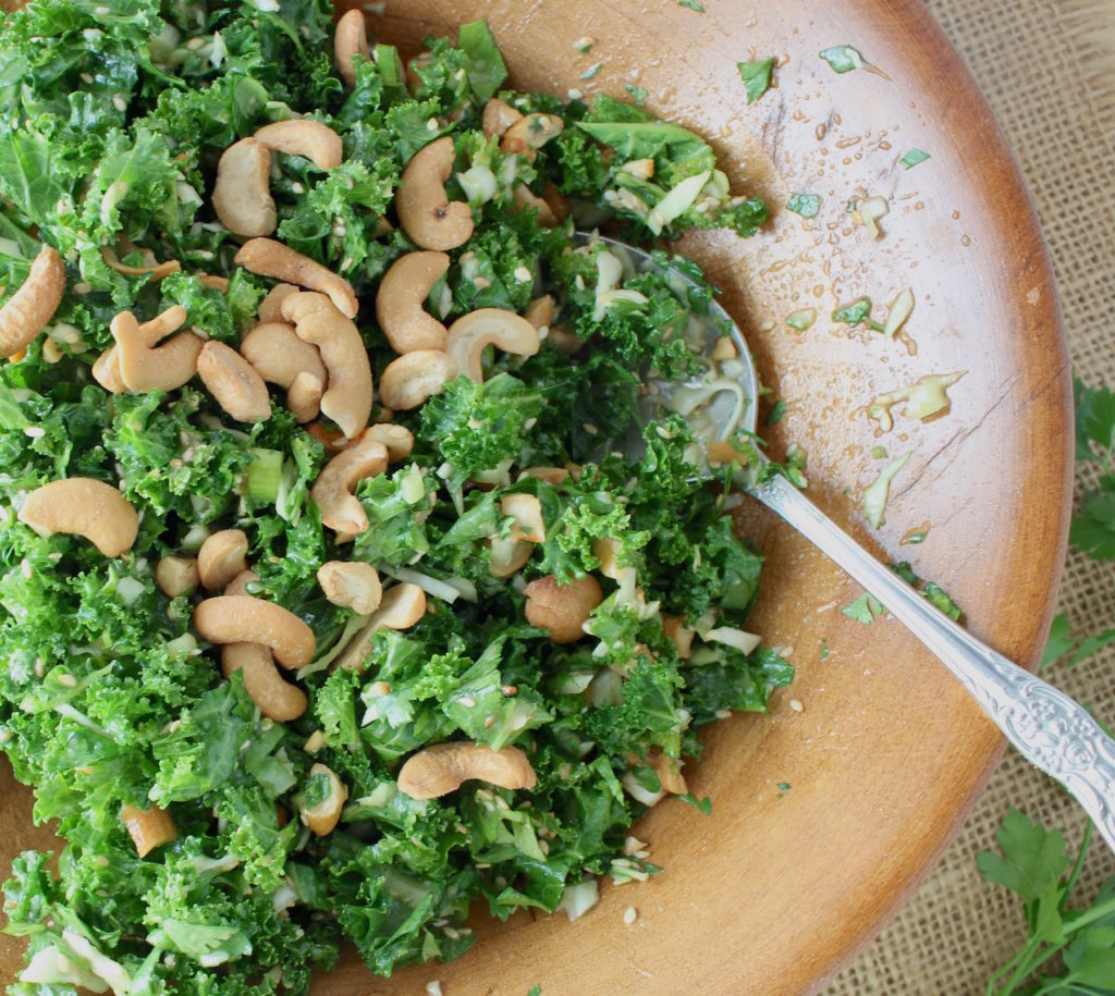 Kale and Cashew Salad with Miso Dressing My Delicious Blog