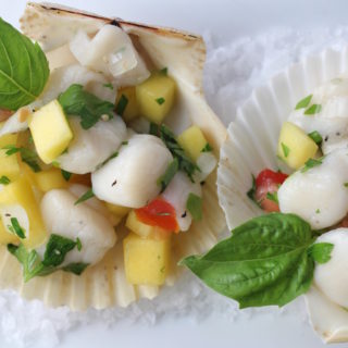 scallop ceviche close up