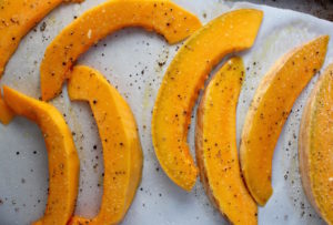 calabaza on baking tray