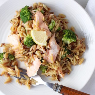 Orzo with Broccoli and Salmon