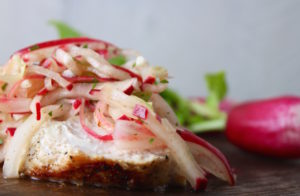 Korean Radish Salad with Chicken