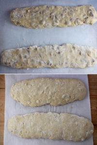 Biscotti uncooked and cooked
