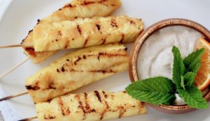 Grilled Pineapple with Cinnamon Yogurt Sauce