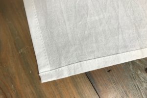 Flour sack sewn edges
