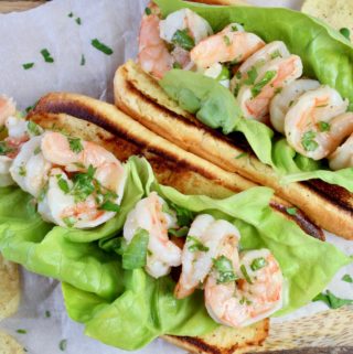 Shrimp with basil and lime